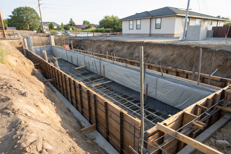 Stiffened raft edge beam reinforcement for reactive clay soil footings Newcastle new home